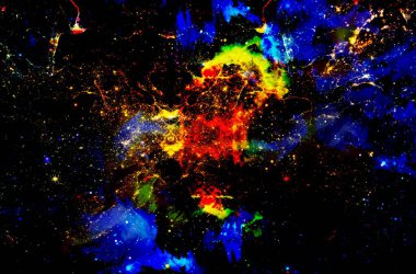 Kozmik uzay ve yıldızlar, renkli kozmik soyut arkaplan