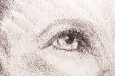 Avatar gözü. Eski kağıda kalem çizimi