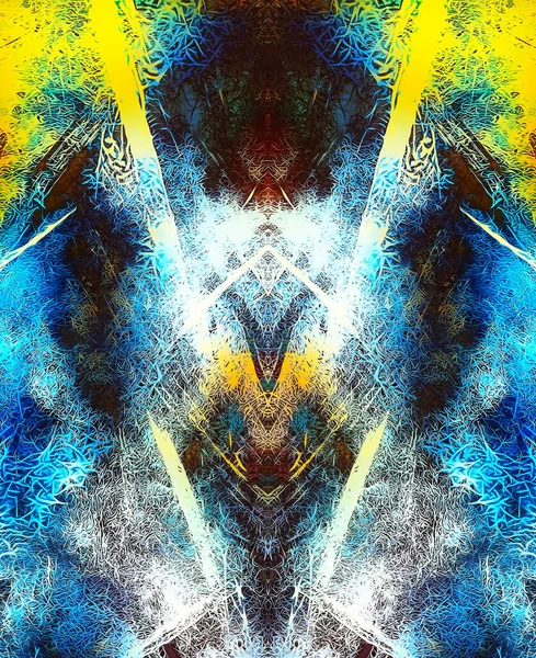 neon renkli ve ayna ve fraktal efektli vizyon soyut arkaplan