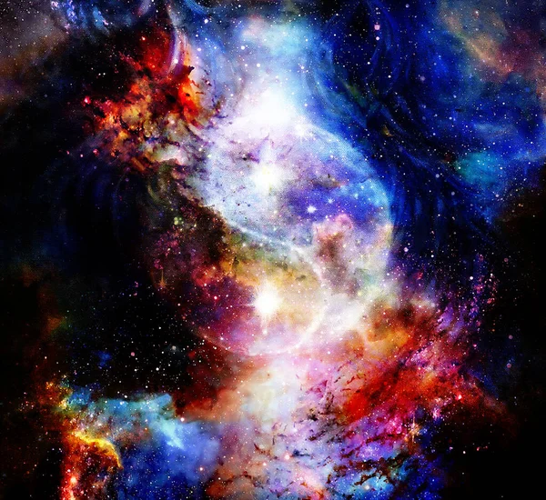 Yin Yang Symbol Kosmischen Raum Kosmischer Hintergrund — Stockfoto