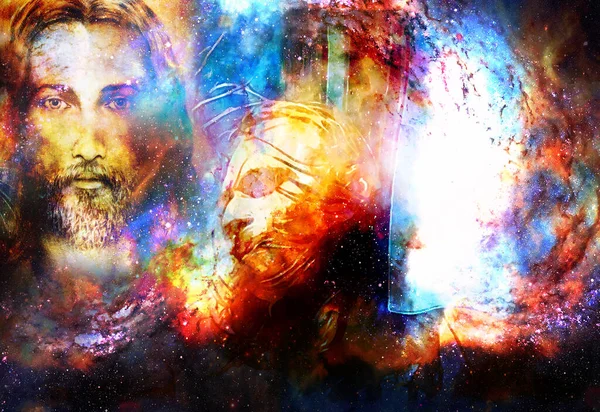Interpretacja Jezusa Krzyżu Przestrzeni Kosmicznej — Zdjęcie stockowe