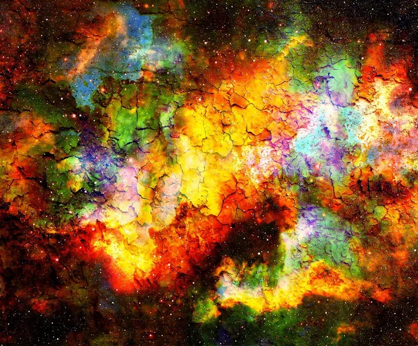 Kosmisk Utrymme Och Stjärnor Färg Kosmisk Abstrakt Bakgrund Sprickbildning — Stockfoto