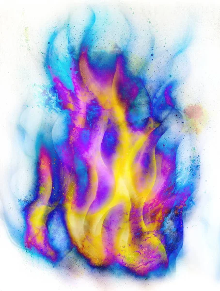 Feuerflamme Weltraum Kosmischer Raum Und Sterne Farbe Kosmischen Abstrakten Hintergrund — Stockfoto