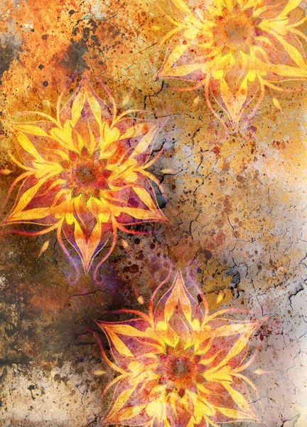 Florale Ornamentale Struktur Mit Filigranen Mustern Mandala Auf Abstraktem Hintergrund — Stockfoto