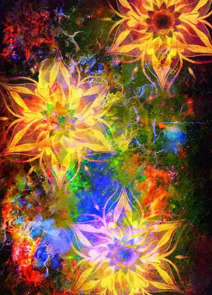 Цветочная Орнаментальная Структура Нитевидным Узором Мандала Абстрактном Фоне — стоковое фото