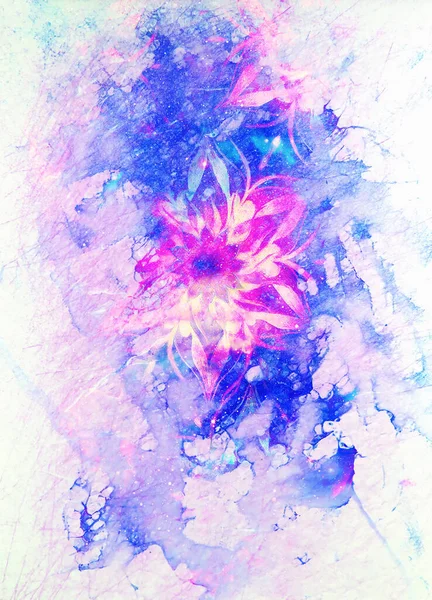 Florale Ornamentale Struktur Mit Filigranem Mandala Auf Abstraktem Hintergrund Wintereffekt — Stockfoto