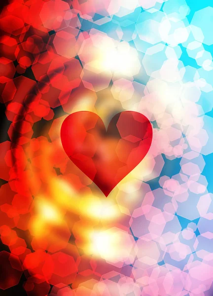 Forma Corazón Espacio Color Fondo Abstracto Collage Gráfico — Foto de Stock