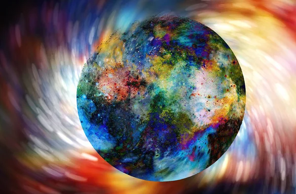 Cosmic space and moon. color cosmic abstract background