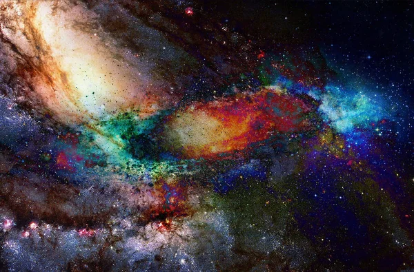 Kozmik Galaksi Yıldızlar Renkli Kozmik Soyut Arkaplan — Stok fotoğraf