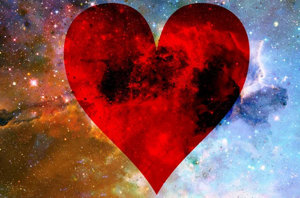 Corazón Espacio Cósmico Fondo Cósmico Abstracto Color — Foto de Stock