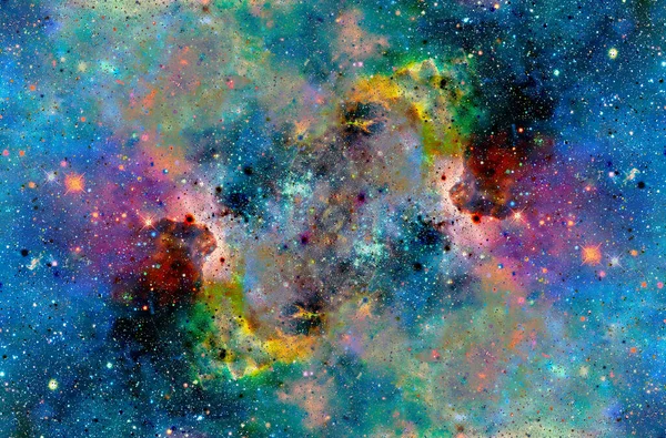 宇宙空间和恒星 彩色宇宙抽象背景 — 图库照片
