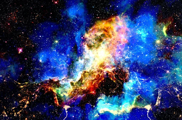 Космическое Пространство Город Земли Ночное Освещение Цвет Космического Абстрактного Фона — стоковое фото
