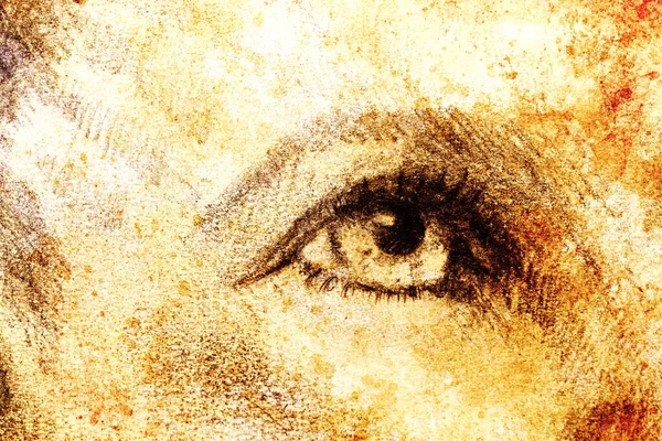 Avatar gözü. Eski kağıda kalem çizimi
