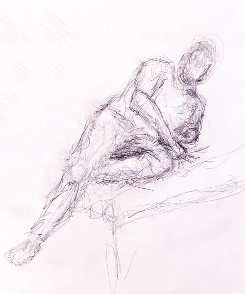 Sketch Mystical Woman Pencil Drawing Old Paper Stock Photo by