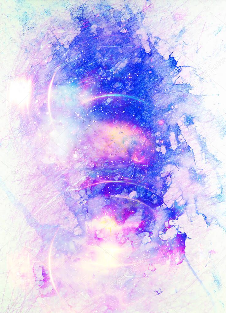 Cosmic space and stars, color cosmic abstract background. Winter effect