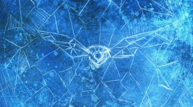 Sembolik cam mozaik tarzda uçan güvercin çizimi