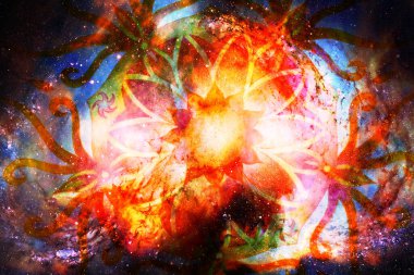 kozmik uzayda süs mandala, grafik etkisi