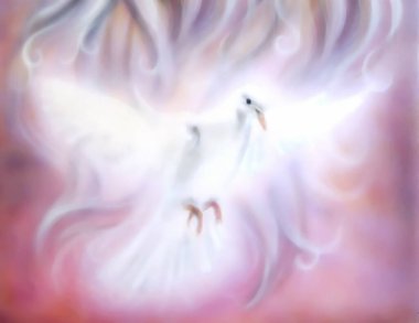 Soyut arkaplanda güvercin. Boyama ve grafik tasarımı