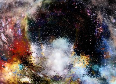 Kozmik uzay ve yıldız, kozmik arka plan ve cam etkisi