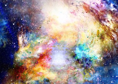 Kozmik uzay ve yıldızlar, renkli kozmik soyut arkaplan