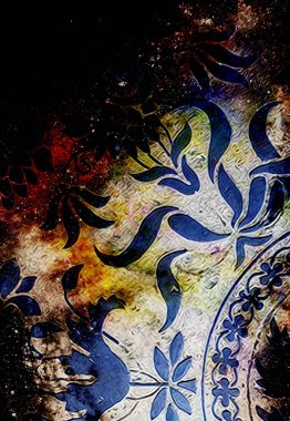 filigrane desen arka plan üzerinde antik çiçek süs yapısıyla