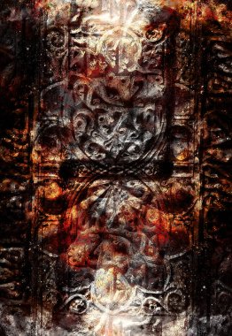 arka plan üzerinde filigrane desenli antik süs yapı