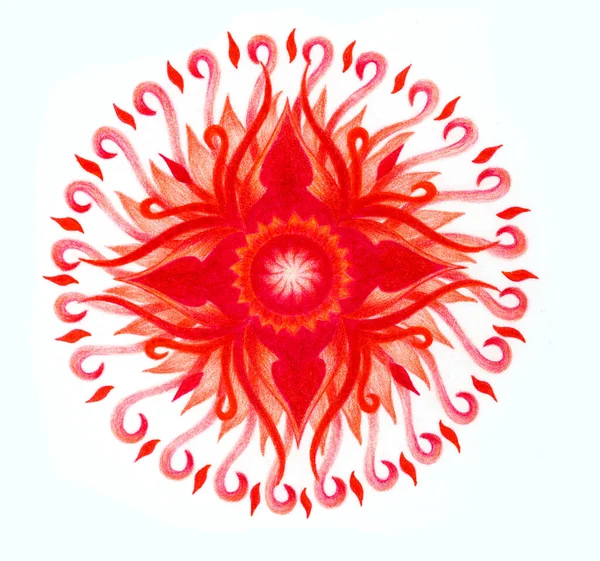 Kleur Sier Mandala Witte Papieren Achtergrond Wortelchakra — Stockfoto