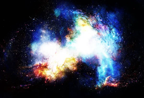 우주와 우주의 추상적 원래의 그림에서 컴퓨터 콜라주 — 스톡 사진