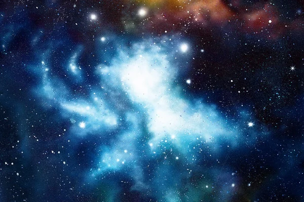 Vesmírný Prostor Hvězdy Barevné Kosmické Abstraktní Pozadí Originální Ruční Malba — Stock fotografie