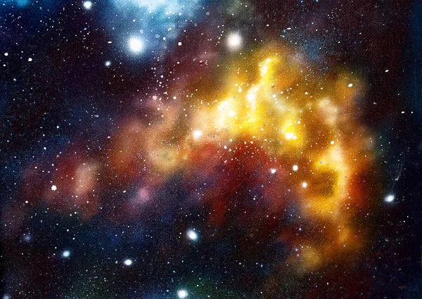 Espaço Cósmico Estrelas Cor Cósmica Fundo Abstrato Pintura Original Mão — Fotografia de Stock