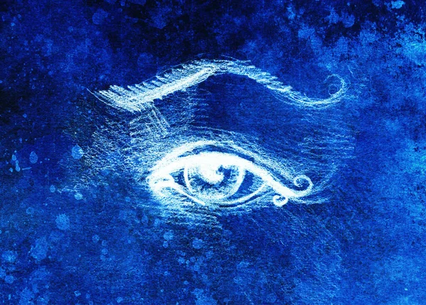 Эскиз Женского Глаза Бровями Рисунок Абстрактном Фоне — стоковое фото