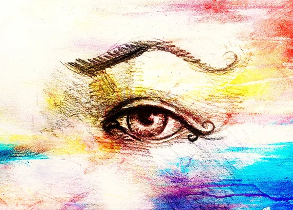 Sketch Woman Eye Eyebrow Drawing Abstract Background — Stock Photo, Image