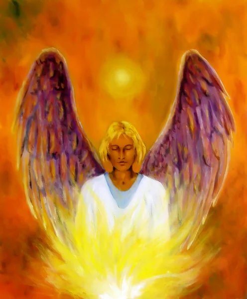 Beautiful spiritual Angel. Painting and graphic effect