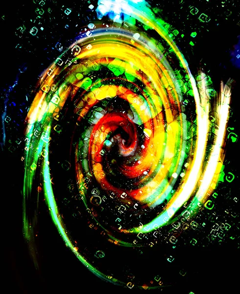 Círculo Centrípeta Formas Abstracto Cósmico Colorido Color Verde —  Fotos de Stock