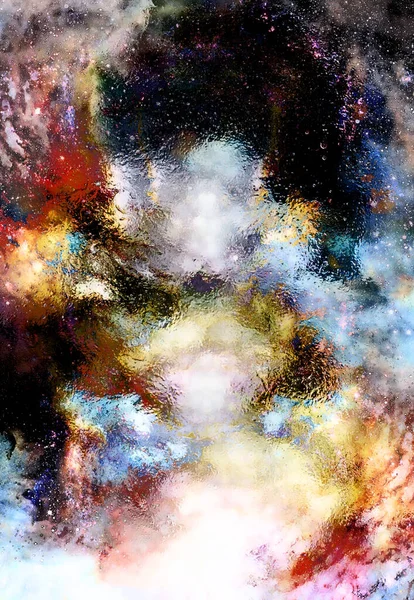 Kosmický Prostor Hvězdy Abstraktní Pozadí Efekt Skla — Stock fotografie