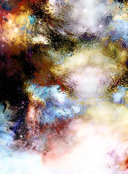 宇宙空間や星 宇宙の抽象的な背景とガラス効果 — ストック写真