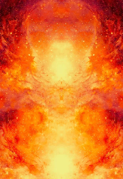 Cosmic space and stars, color cosmic abstract background. Fire effect in space