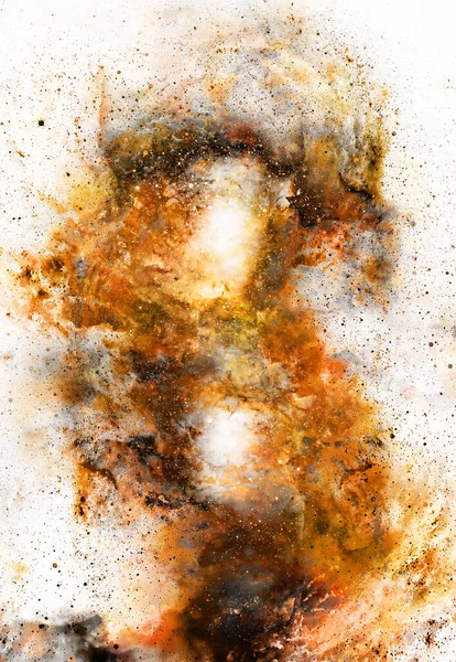 Kosmiska Rymden Och Stjärnor Färg Kosmiska Abstrakt Bakgrund Eld Effekt — Stockfoto