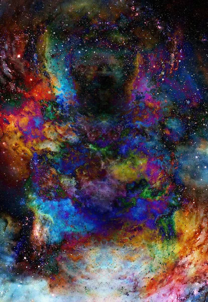 Espacio Cósmico Estrellas Fondo Cósmico Abstracto Color Efecto Fuego Espacio —  Fotos de Stock