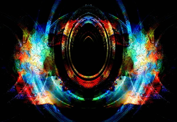 Elipstical 色宇宙抽象的な背景が付いている宇宙空間とエネルギー ライト — ストック写真