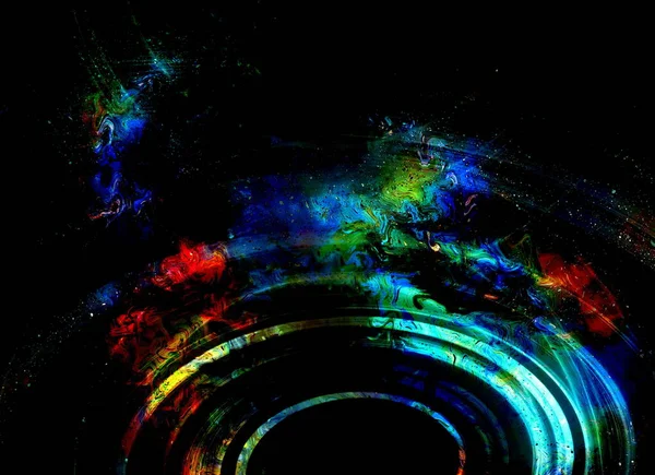 Formas Círculo Centrípeta Fondo Cósmico Colorido Abstracto —  Fotos de Stock