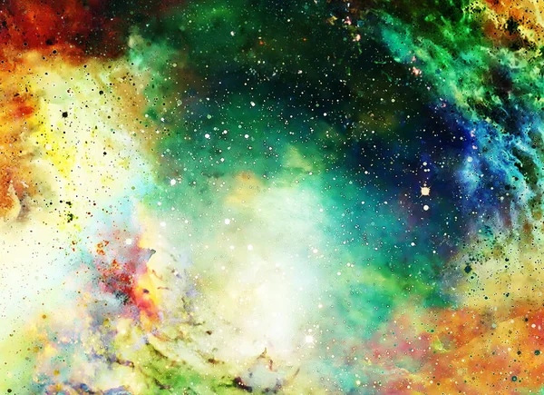 Kozmik Uzay Yıldızlar Renkli Kozmik Soyut Arkaplan — Stok fotoğraf