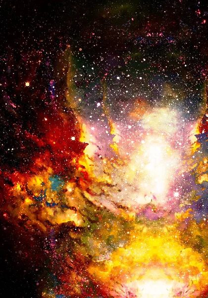 Cosmic space and stars, color cosmic abstract background