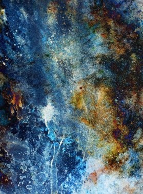 Suluboya, soyut resim ve bilgisayar kolajı. Benekli renk arkaplanı