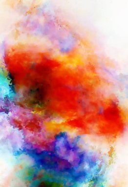 Kozmik uzay, çok renkli arka plan rengi. Suluboya resim efekti