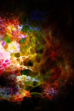 Renk yapısındaki mistik kozmik manzara. renk arkaplanı