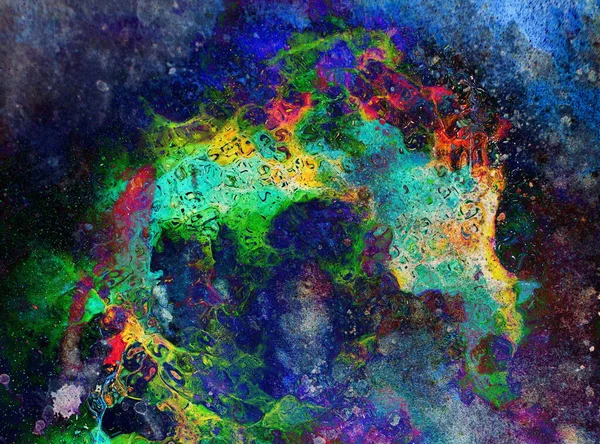 Pittura Astratta Acquerello Collage Computer Colore Sfondo Con Macchie — Foto Stock