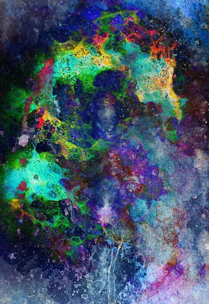 Акварель Абстрактная Живопись Компьютерный Коллаж Цвет Фона Пятнами — стоковое фото