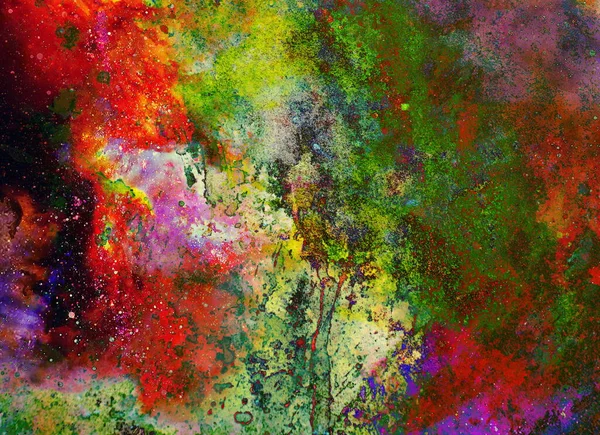 Aquarell Abstrakte Malerei Und Computercollage Farbhintergrund Mit Flecken — Stockfoto