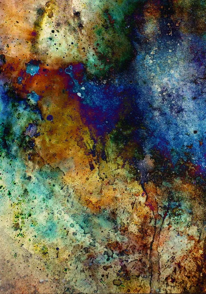 Watercolor Abstract Painting Computer Collage Color Background Spots — Stock Photo, Image